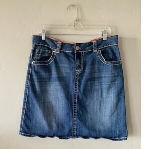 Hot to Trot Cotton and Spandex Downeast Denim Jean Skirt w/ Stretch- Size Large